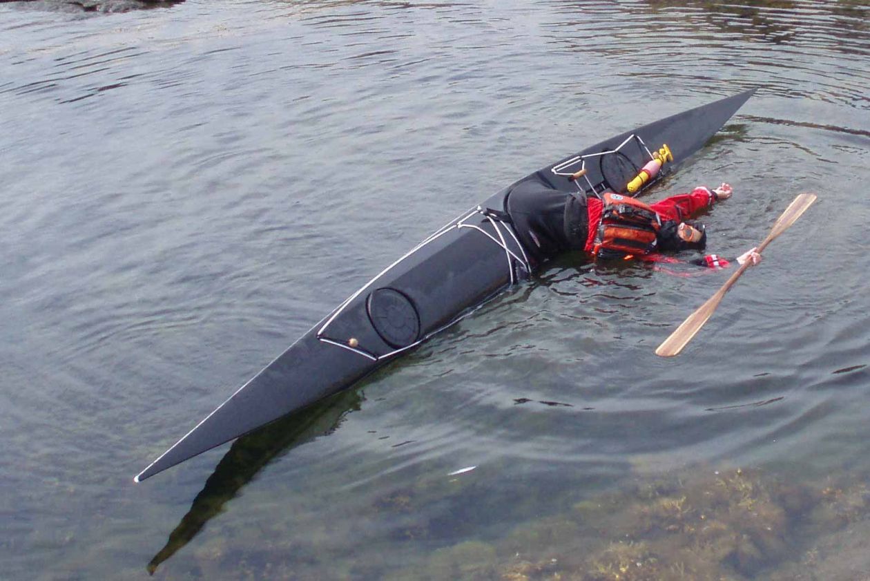 Balance brace i greenlander kayak på Bornholm