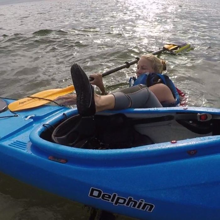 Kajak på Bornholm, selvredning med paddlefloat