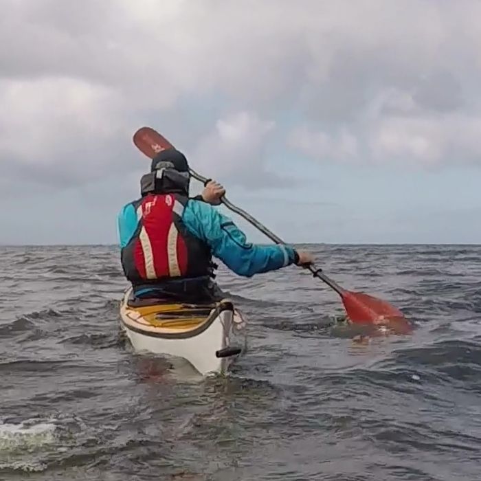 Effektiv fremadroning i kajak læres på et kursus på Bornholm